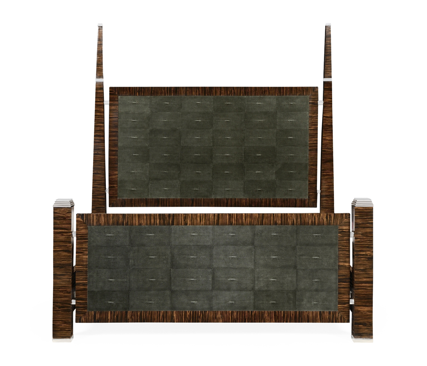 Faux Macassar & Anthracite Faux Shagreen US King Bed