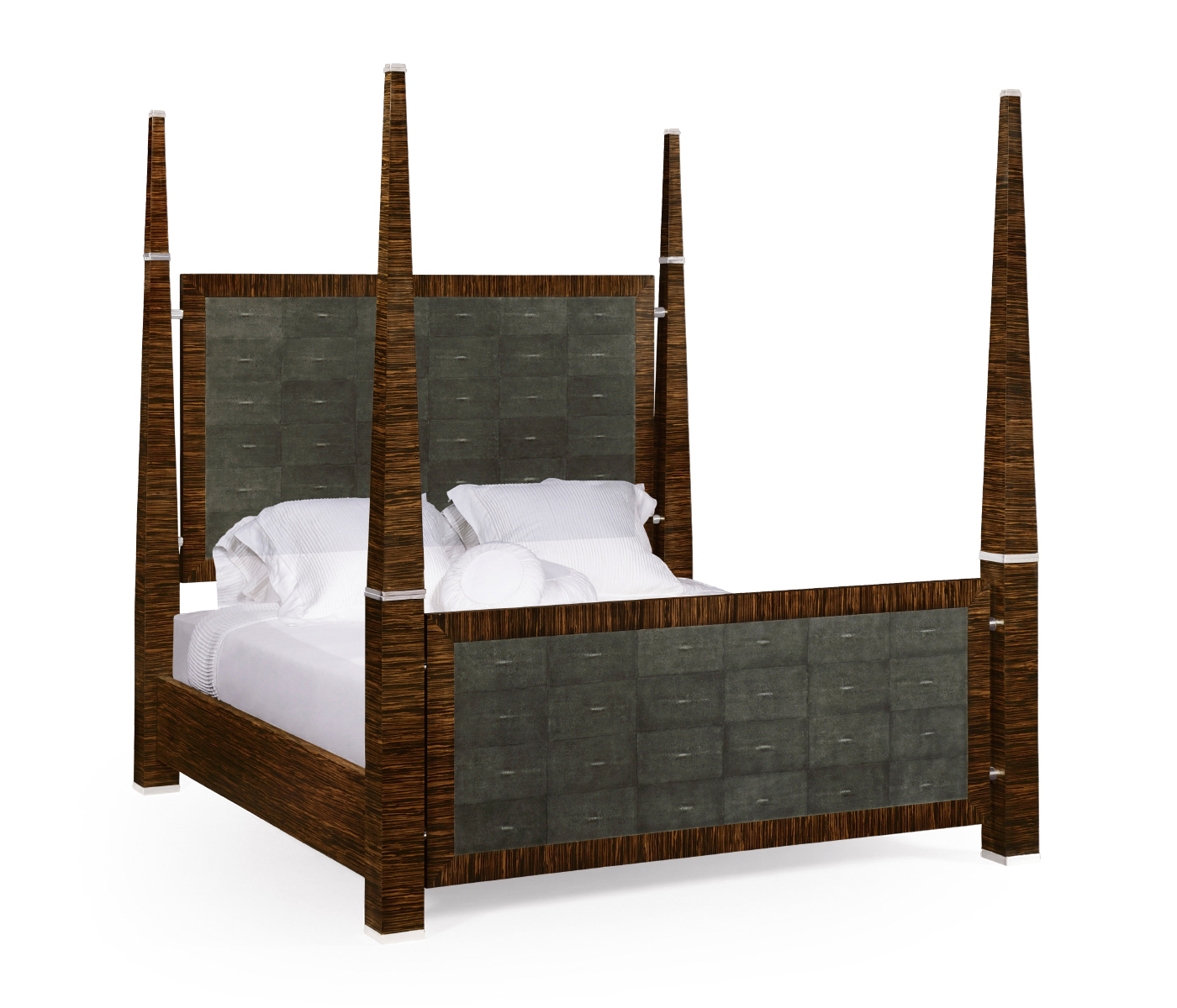 Faux Macassar & Anthracite Faux Shagreen US King Bed