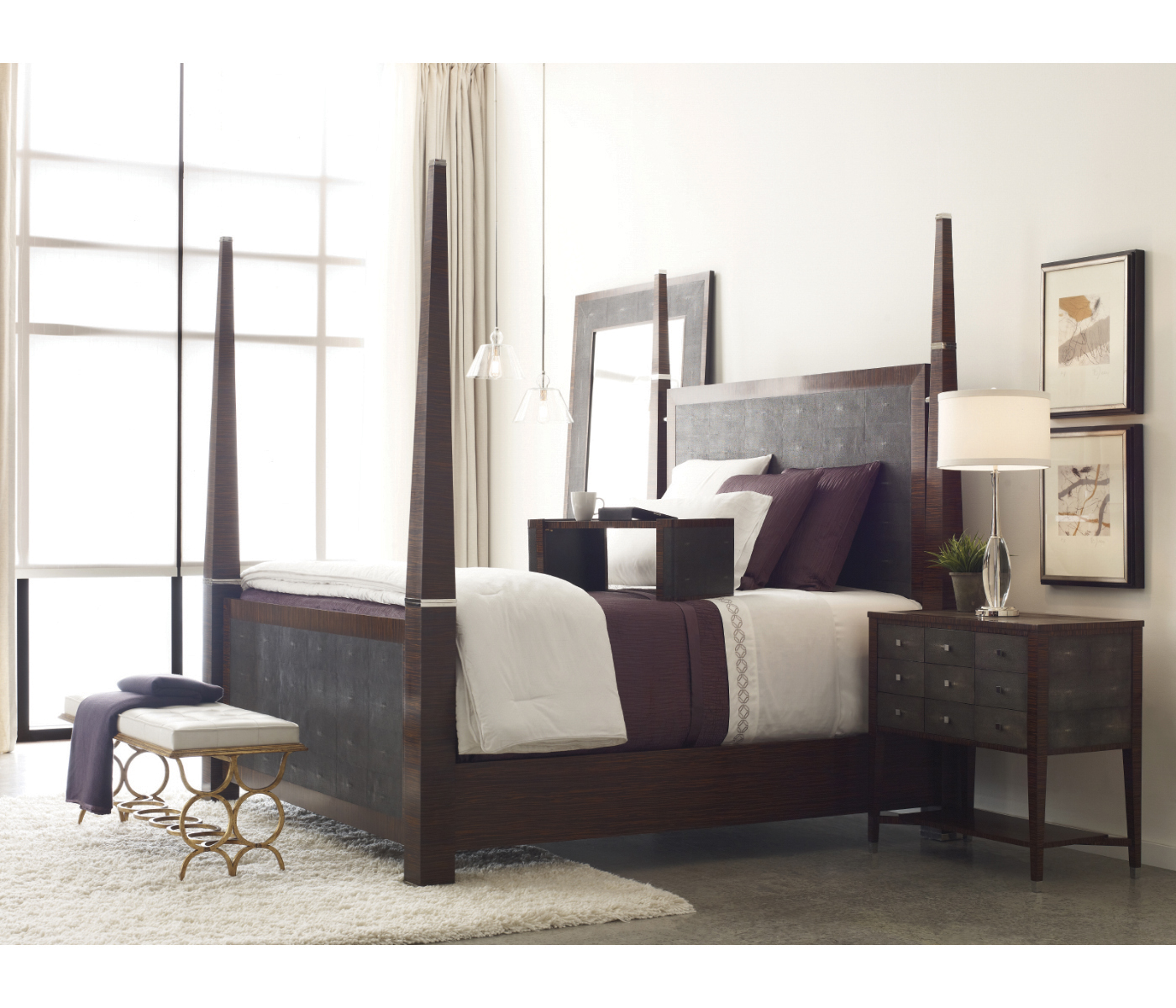 Ivory Shagreen US Queen Bed