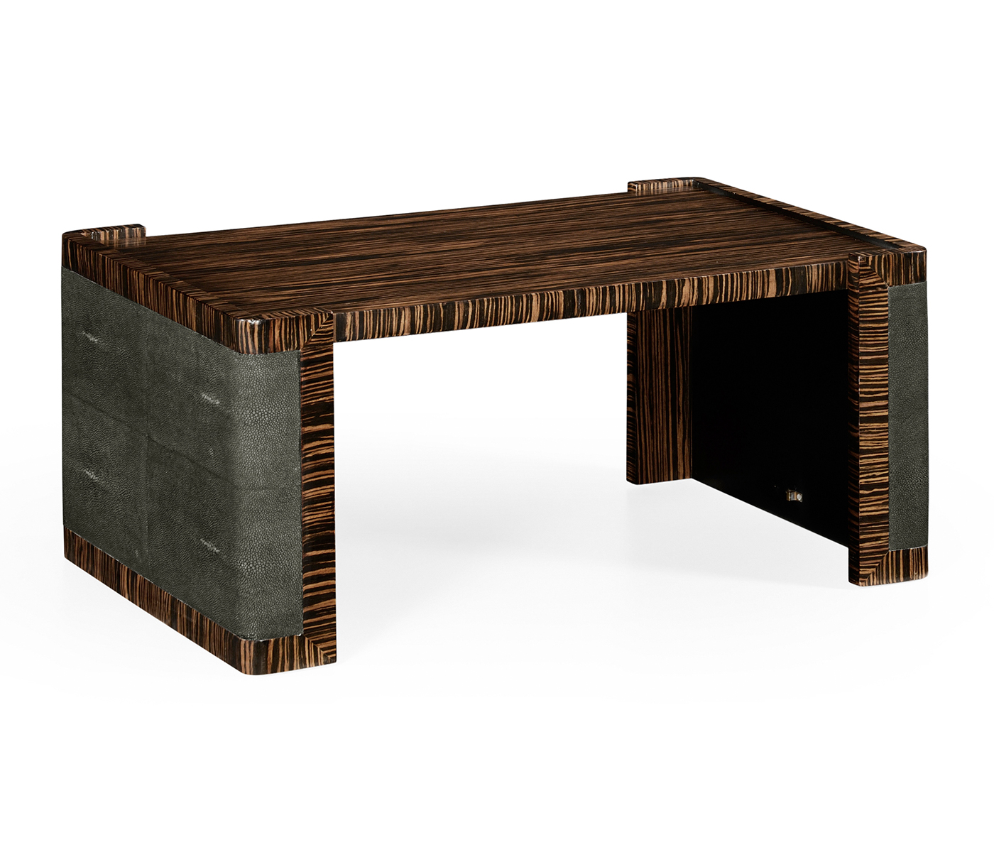 Faux Macassar Ebony & Anthracite Shagreen Bed Tray