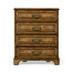 George II style burl oak chest of four drawers