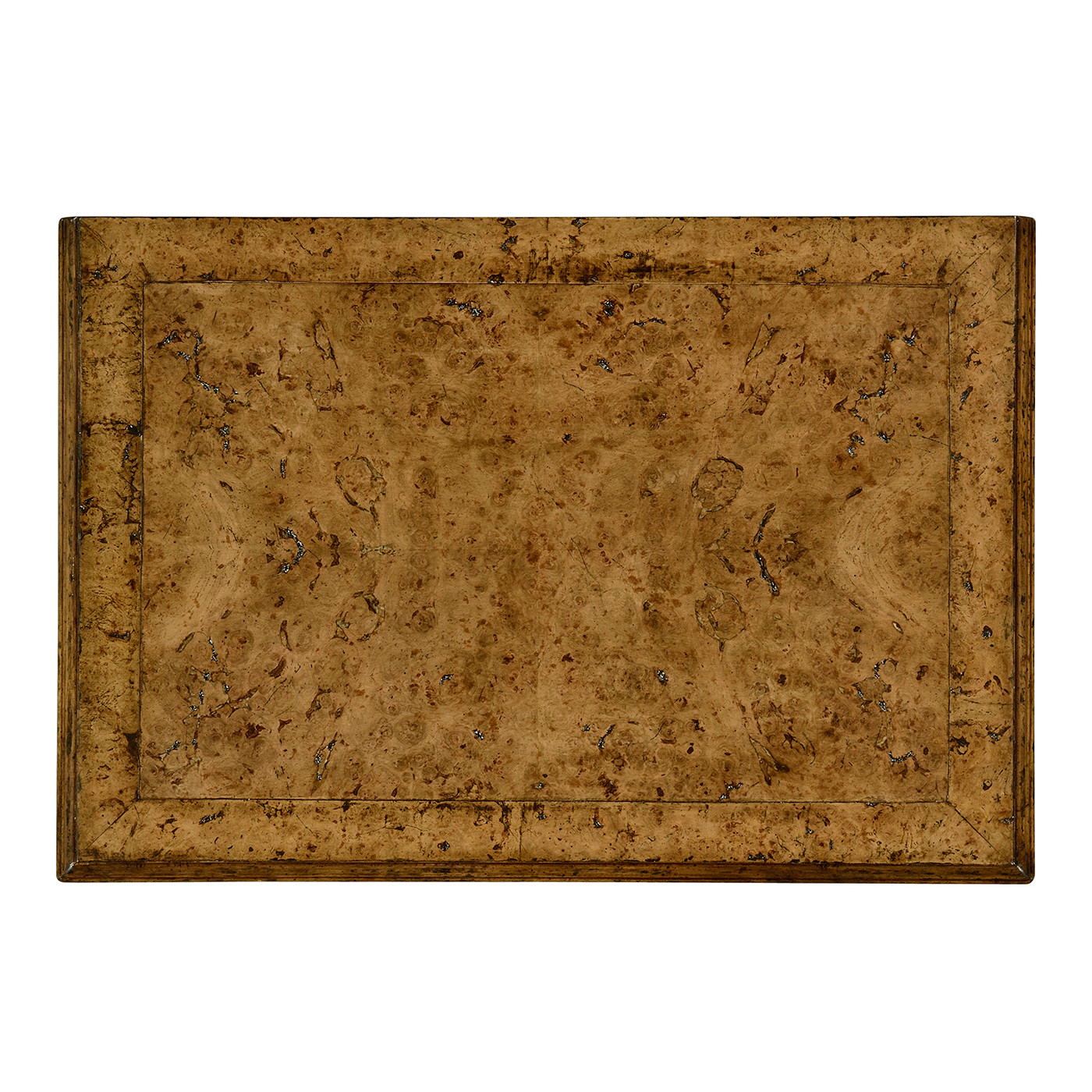 George II style burl oak chest of four drawers