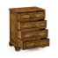 George II style burl oak chest of four drawers