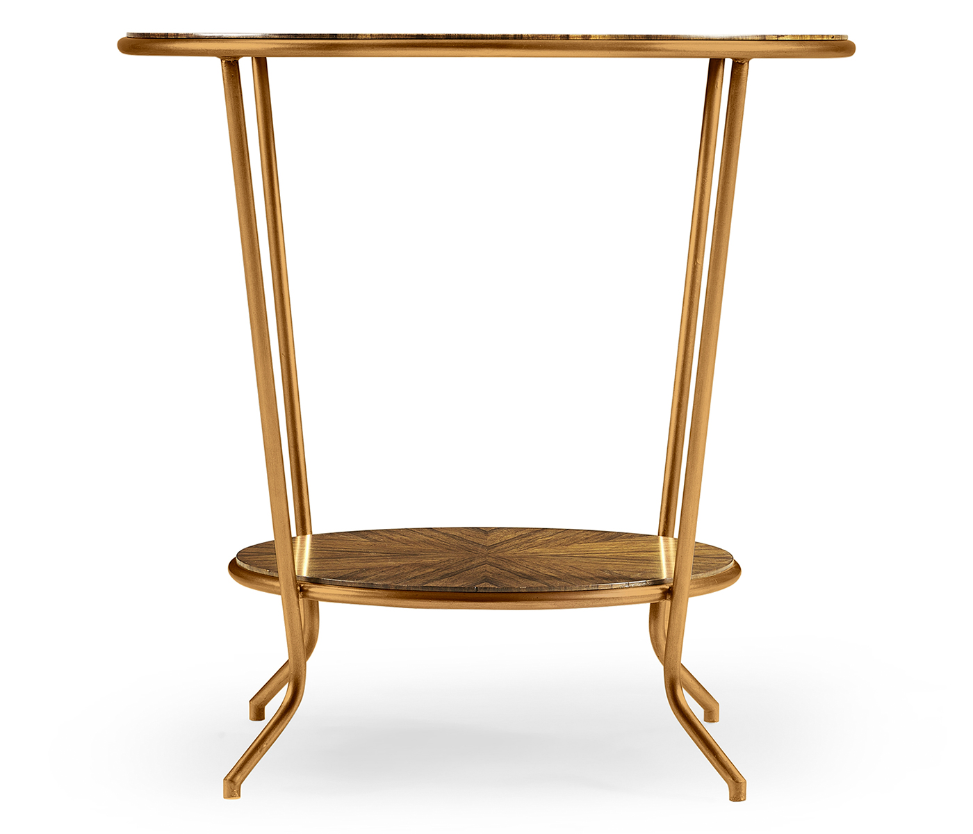 Argentinian walnut veneered round side table