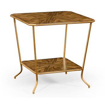 Argentinian walnut veneered square side table
