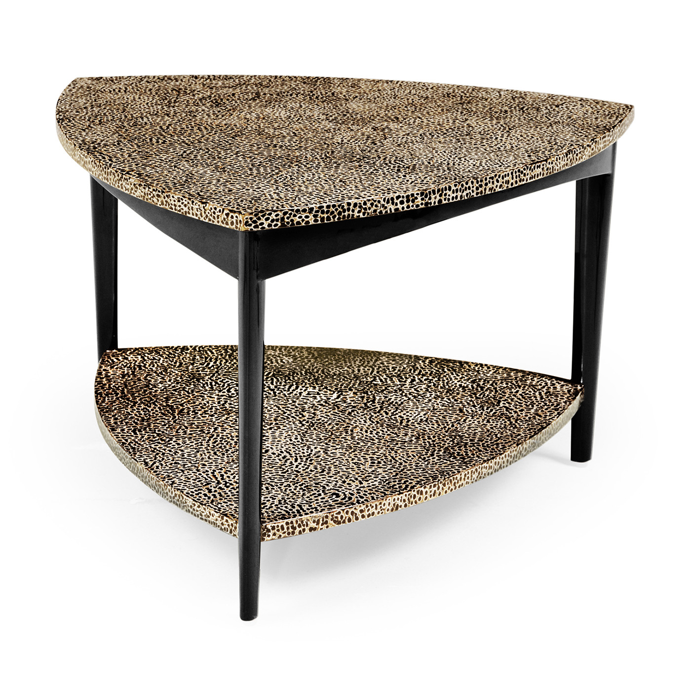 Black Snakeskin triangular coffee table