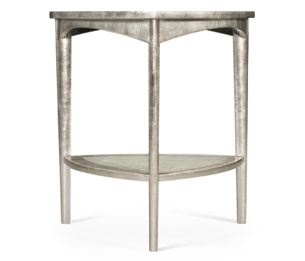 Silver Espresso Triangular Side Table