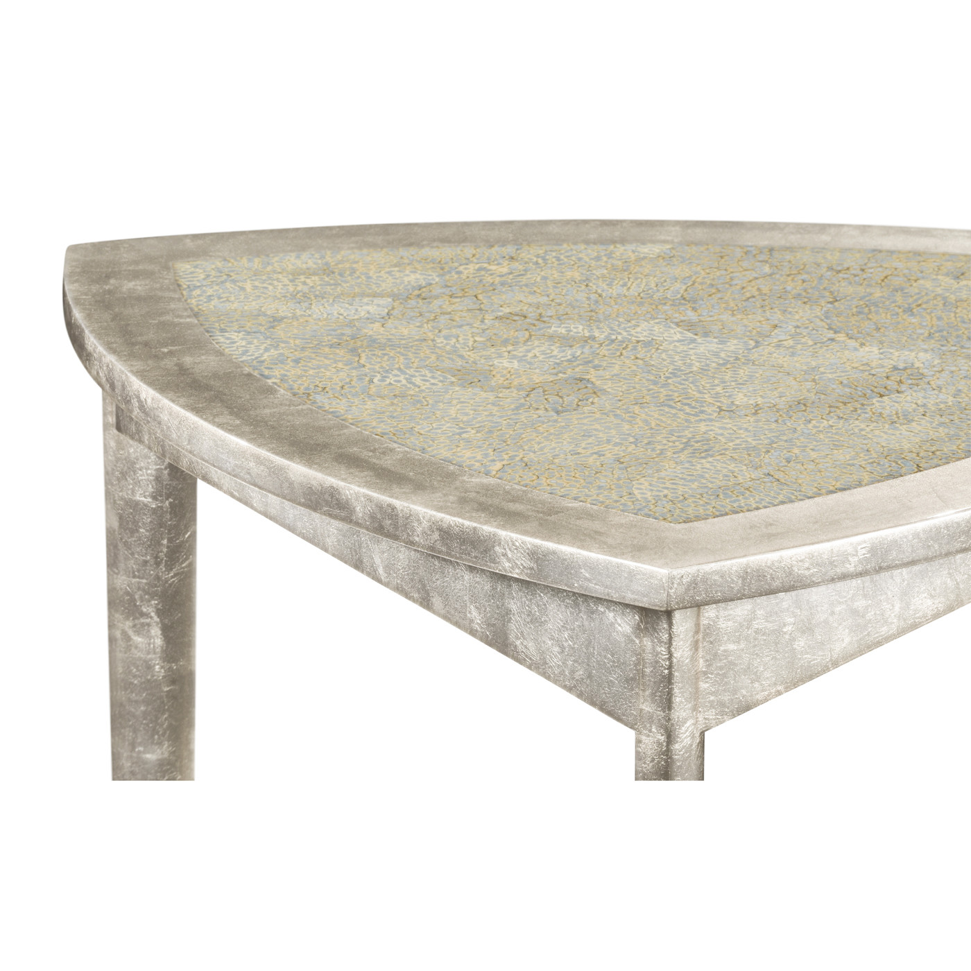 Silver Espresso Triangular Side Table