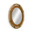 Circular Nautical Style Oak and Leather Mirror