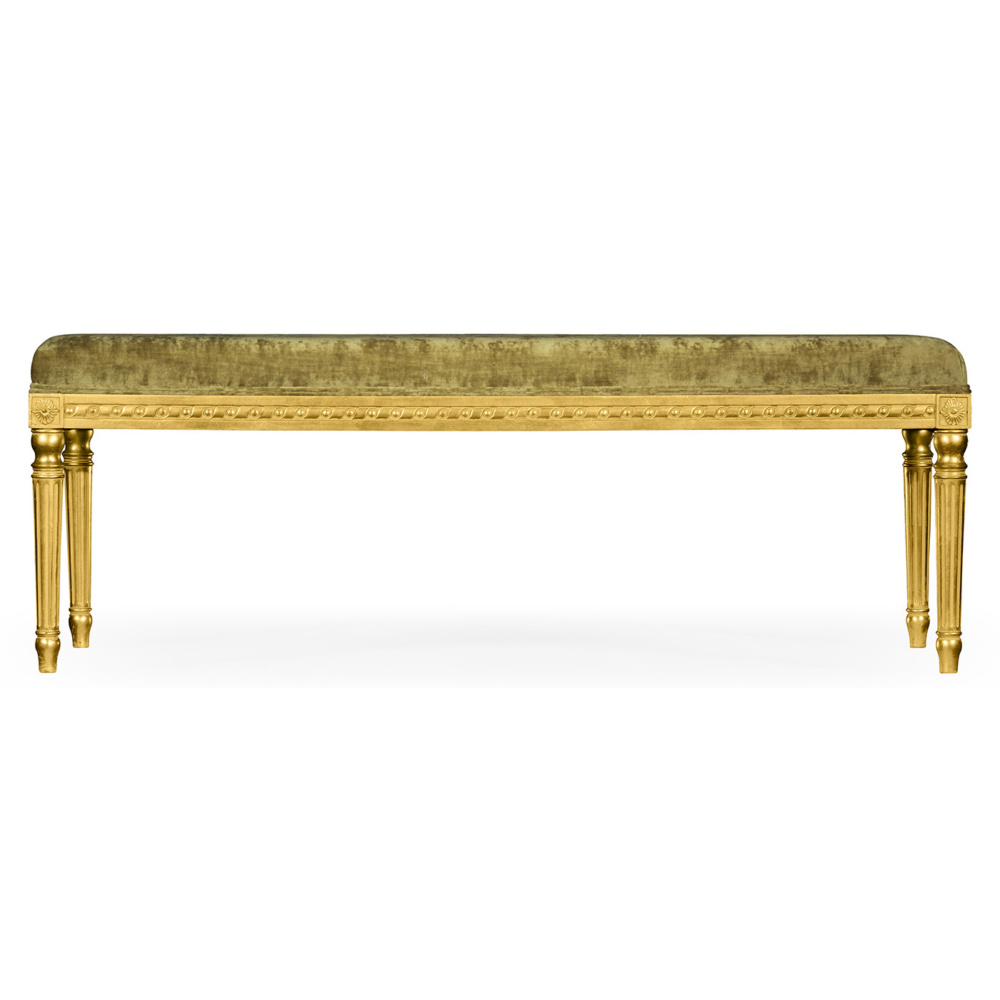 Louis XV style bench (Gold leaf/Velvet Lime)