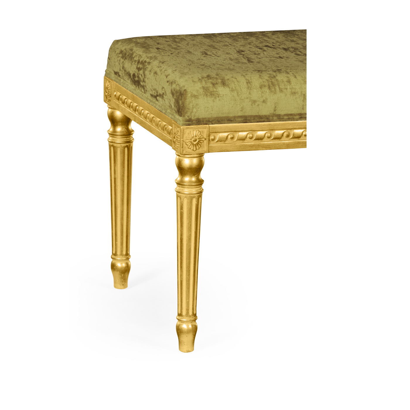 Louis XV style bench (Gold leaf/Velvet Lime)