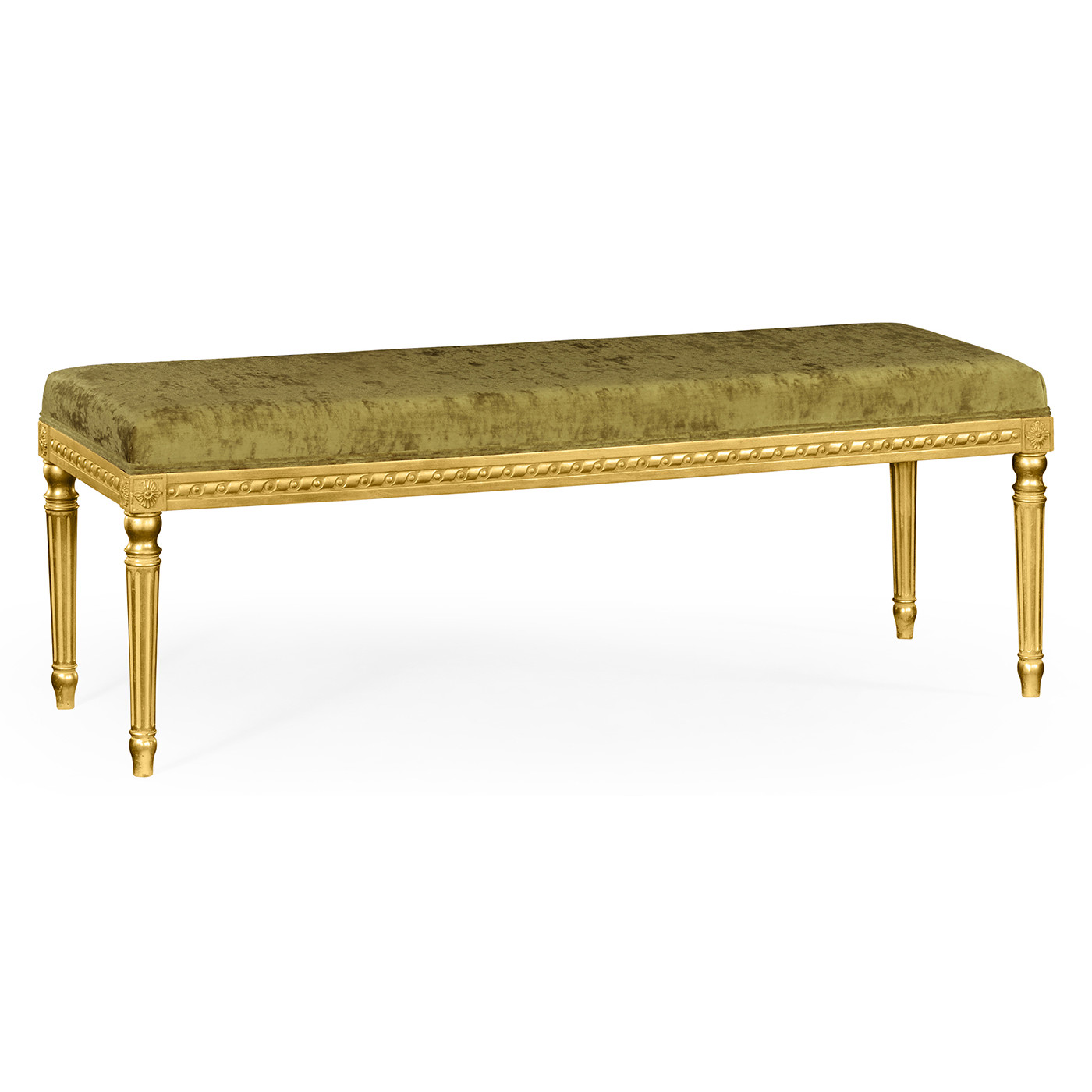 Louis XV style bench (Gold leaf/Velvet Lime)