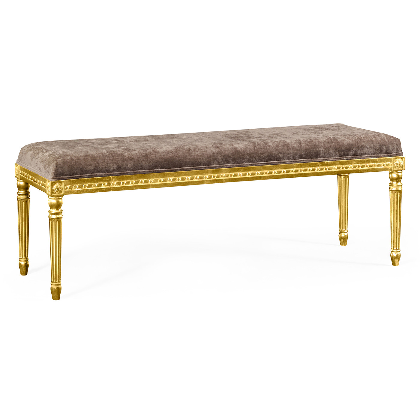 Louis XV style benchl (Gold leaf/Velvet Truffle)