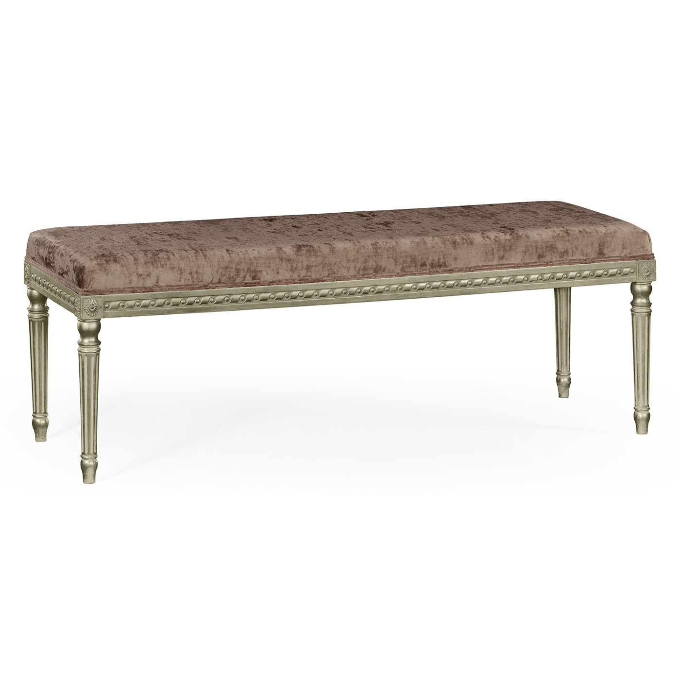 Louis XV style bench (Silver Leaf/Velvet Truffle)
