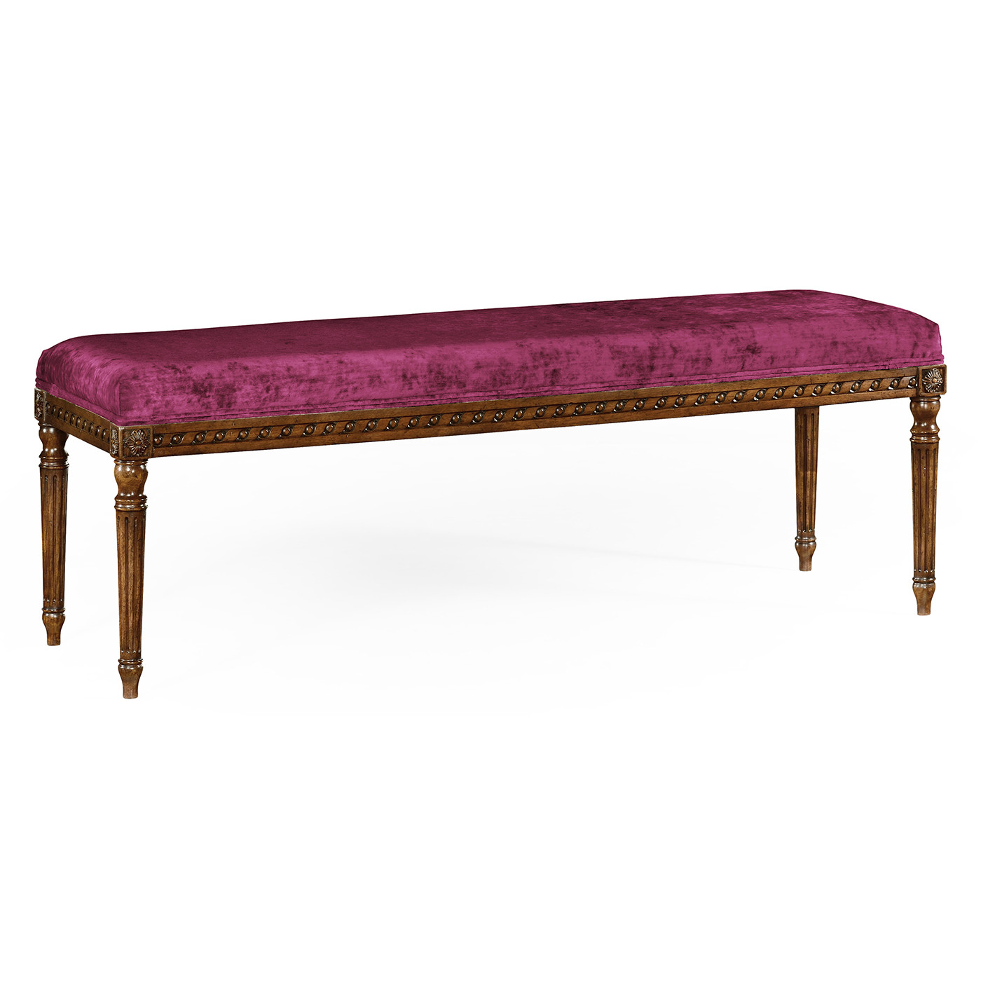 Louis XV style benchl (Walnut/Velvet Fuchsia)