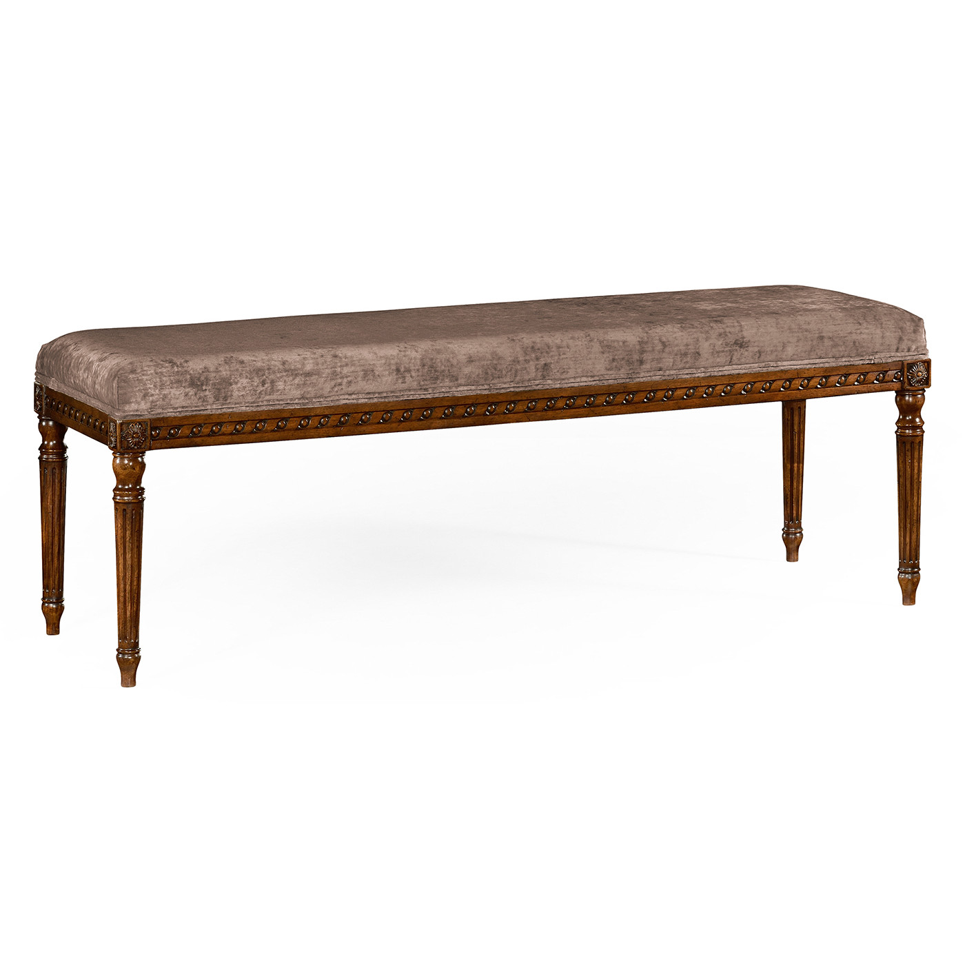 Louis XV style bench (Mahogany/Velvet Truffle)