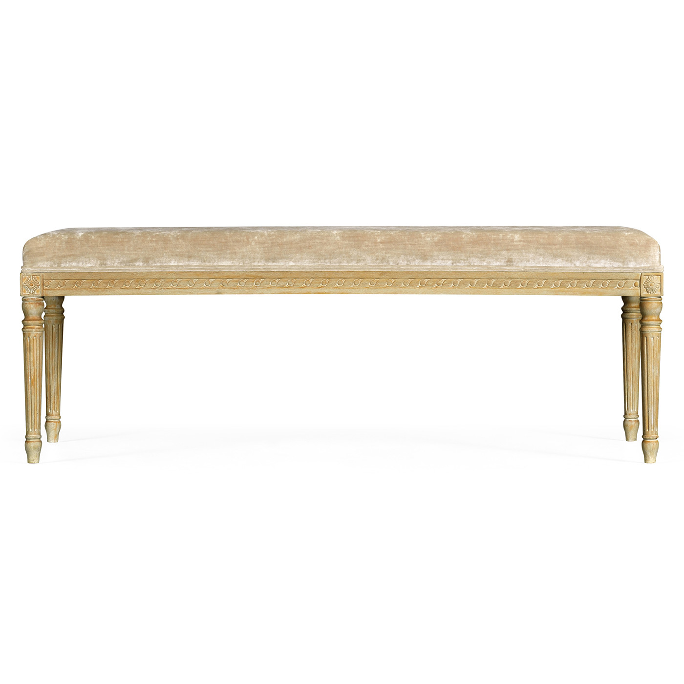 Louis XV style bench (Limed Tulip Wood/Velvet Calico)