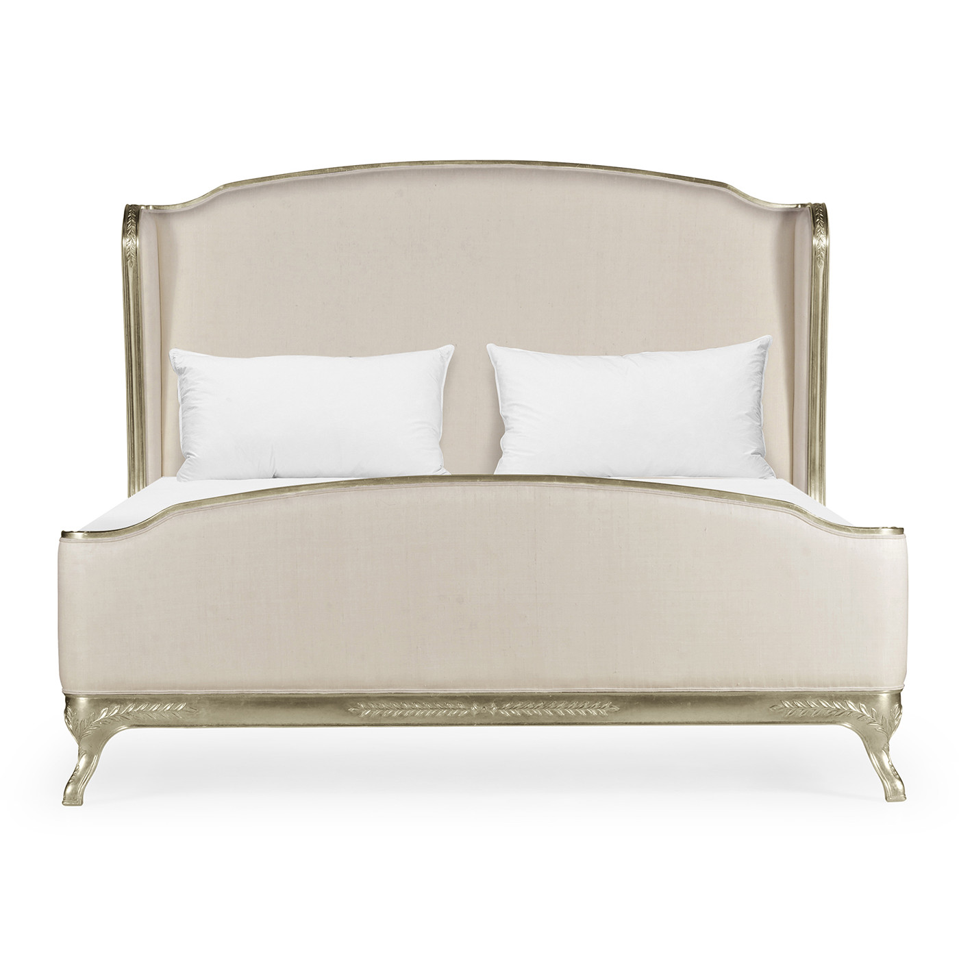 Louis XV Silver-Leaf US King Bed