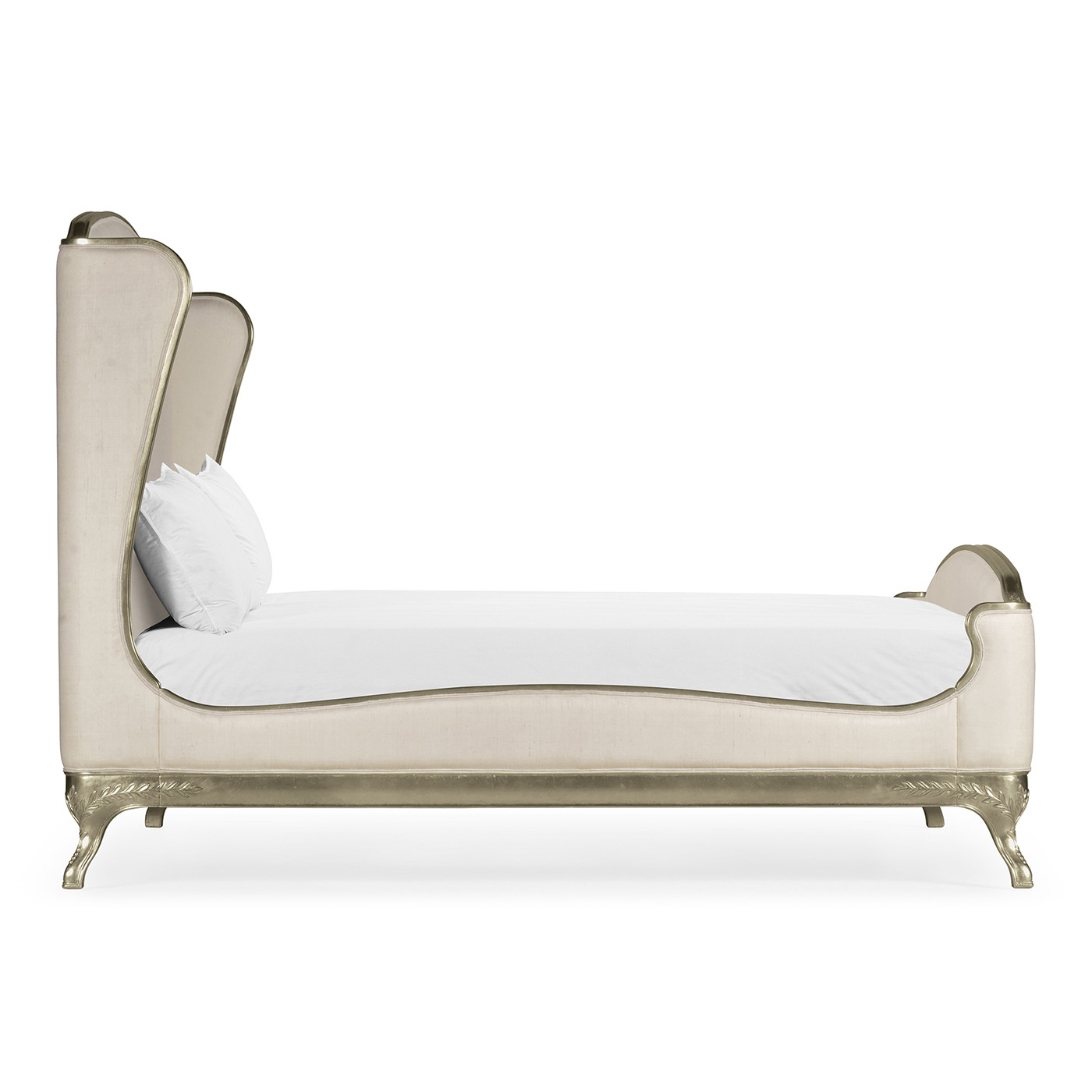 Louis XV Silver-Leaf US King Bed