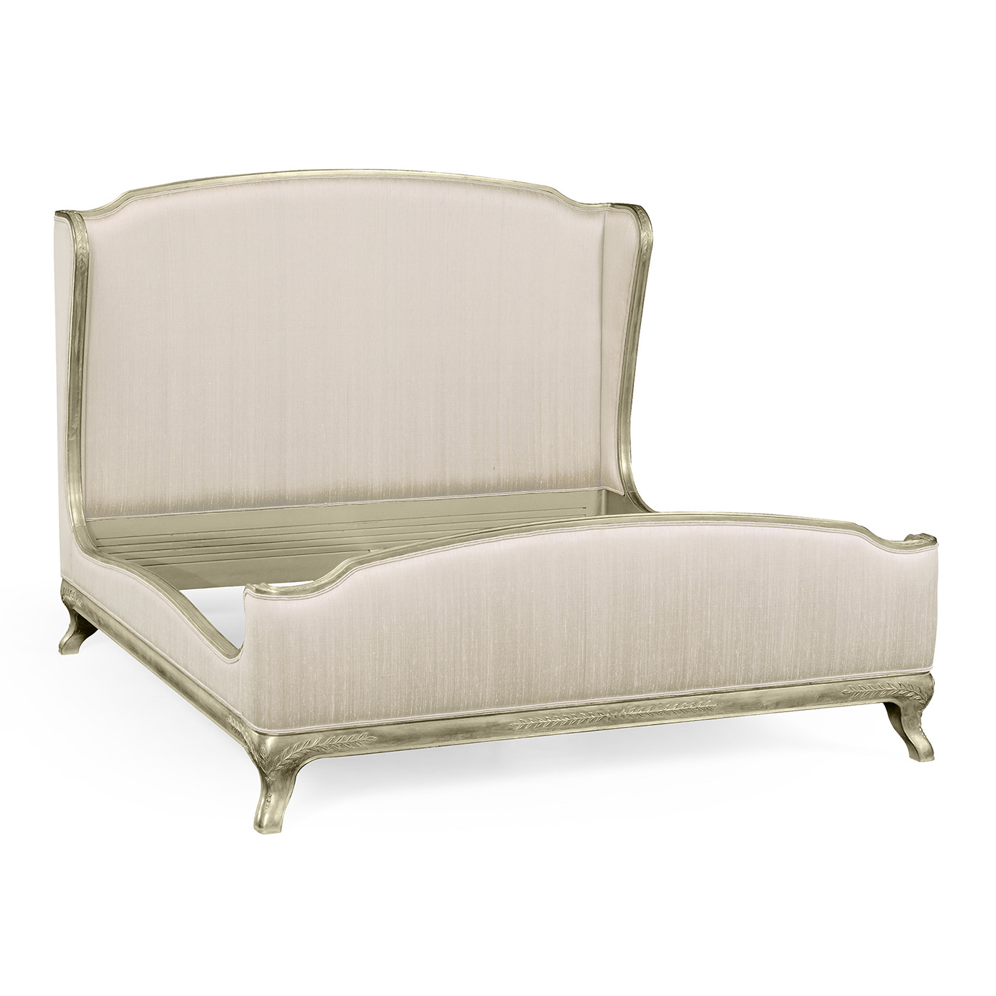 Louis XV Silver-Leaf US King Bed