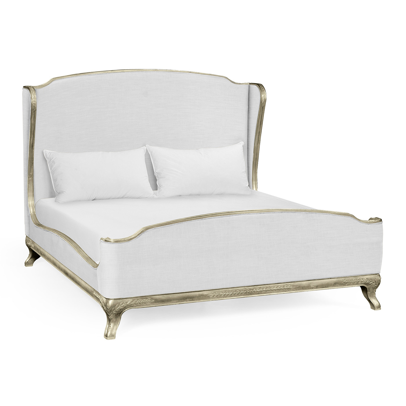 Louis XV Silver-Leaf US King Bed