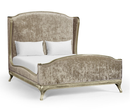 Louis XV Silver-Leaf US Queen Bed