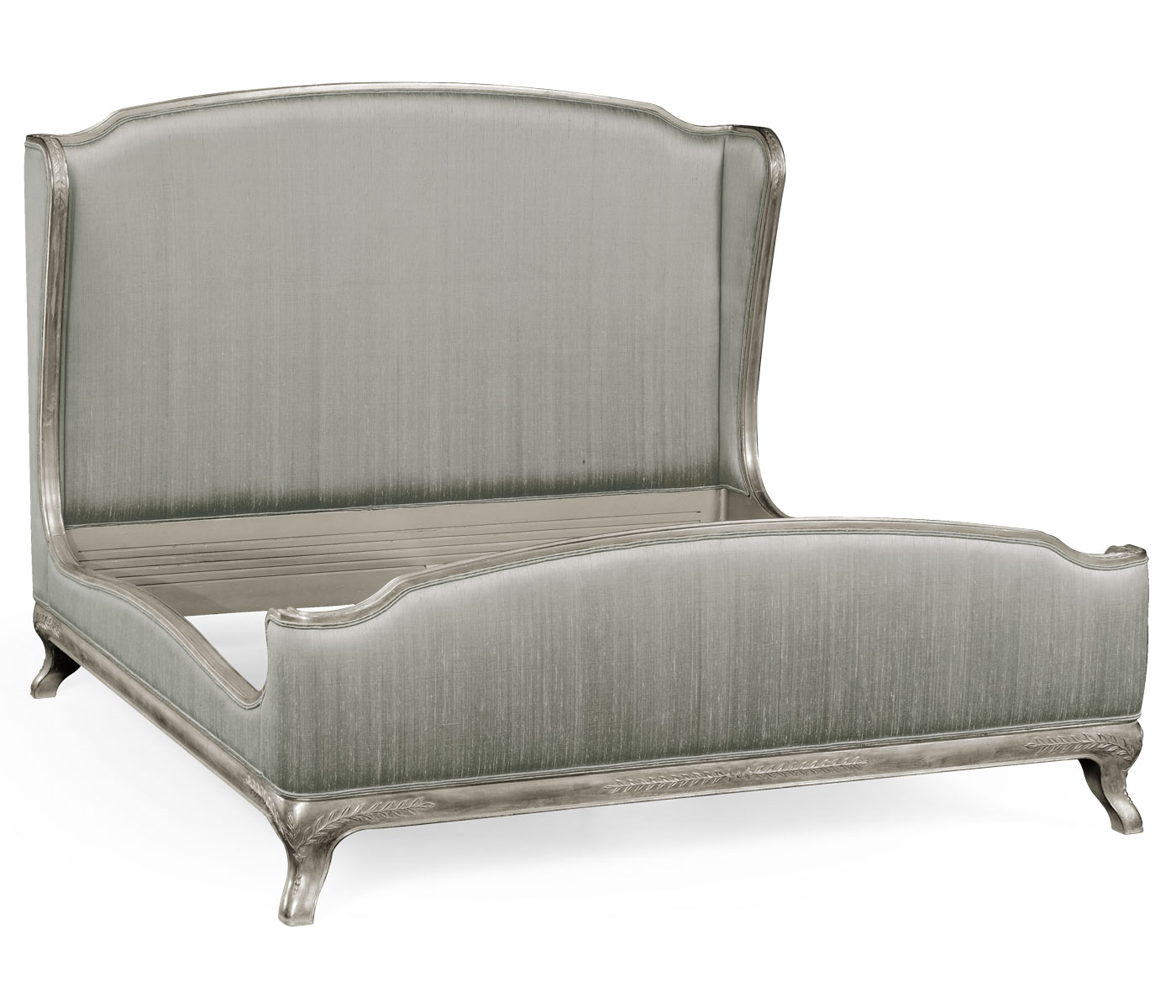 Louis XV Silver-Leaf US King Bed