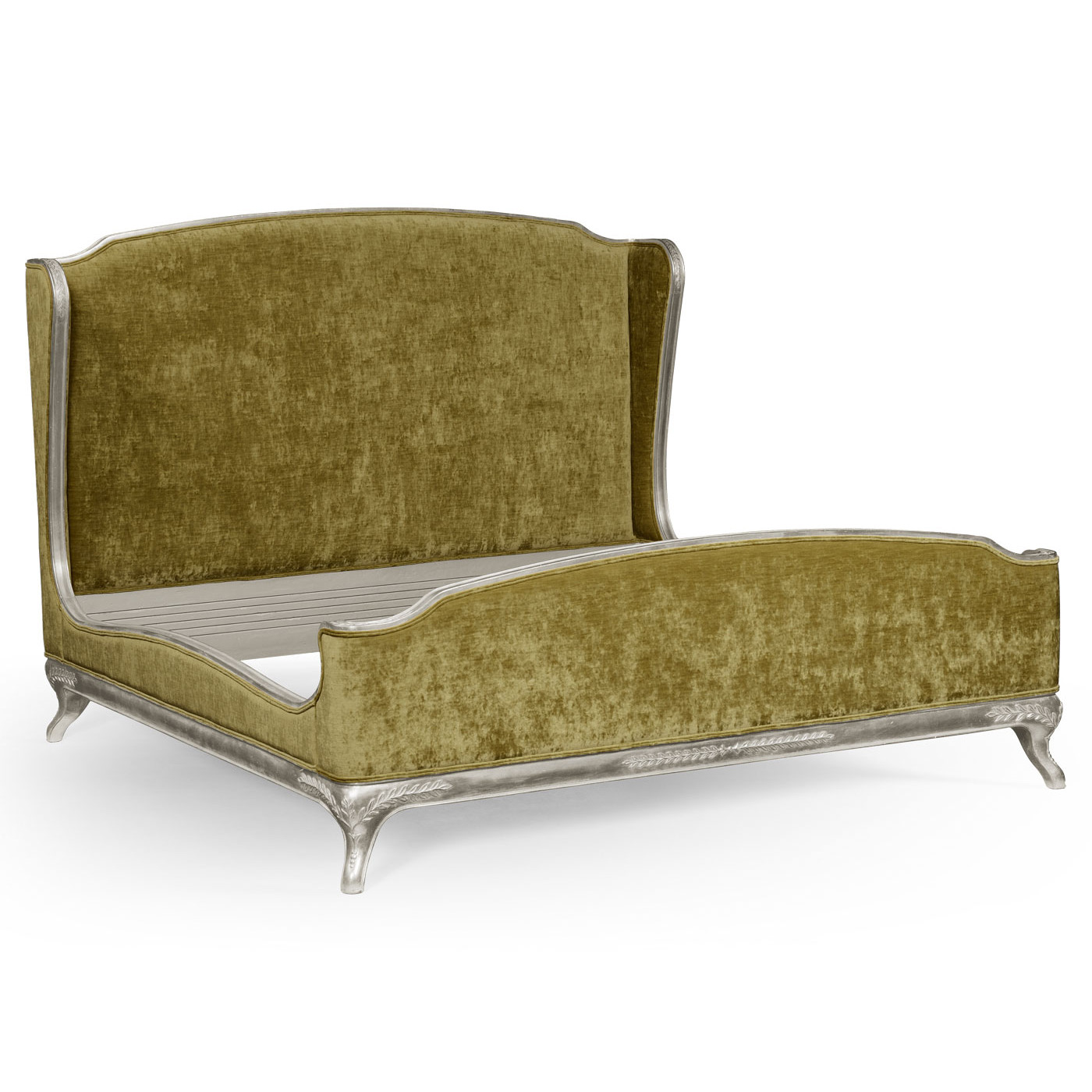 Louis XV Silver-Leaf US King Bed