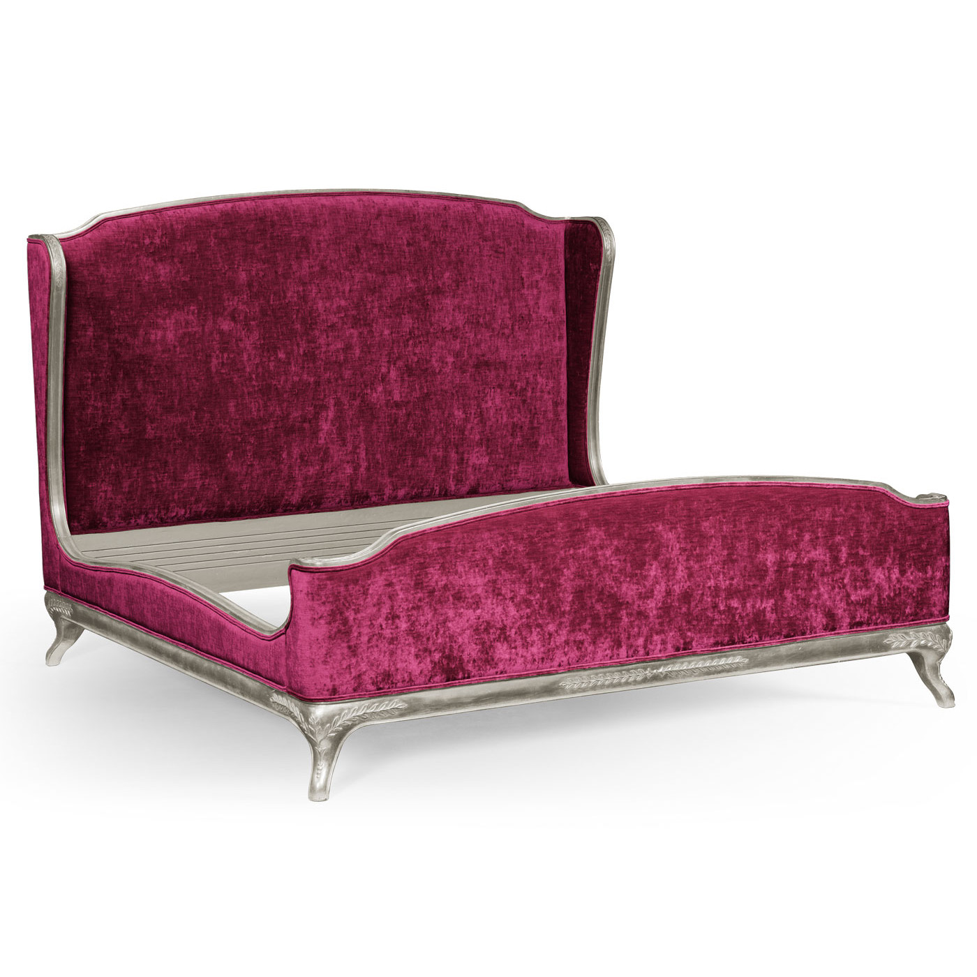 Louis XV Silver-Leaf US King Bed