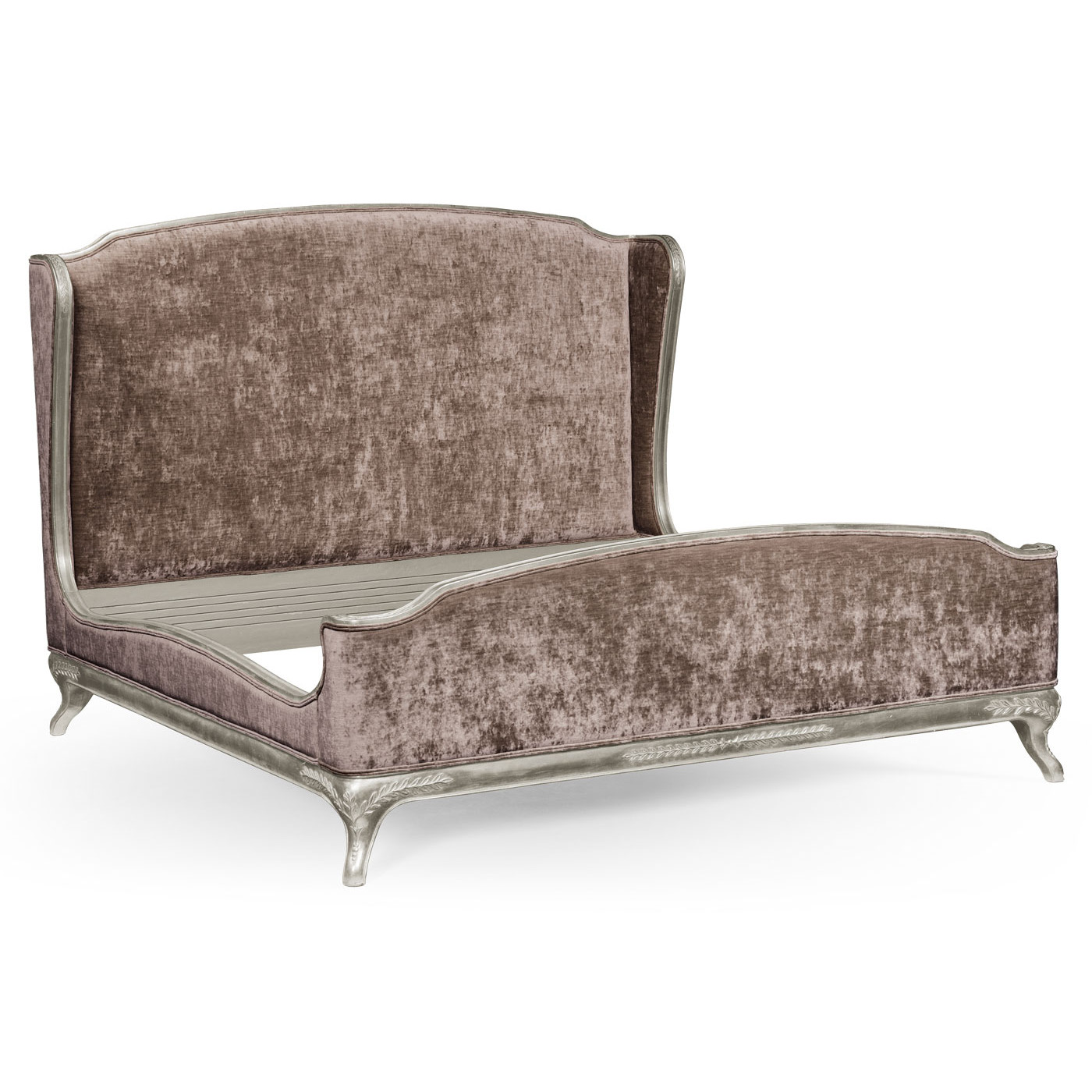 Louis XV Silver-Leaf US King Bed