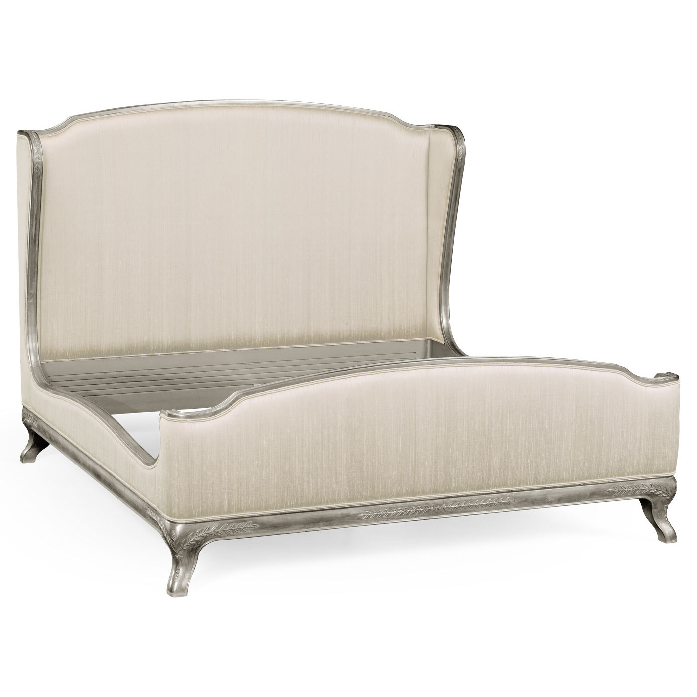 Louis XV Silver-Leaf US Queen Bed