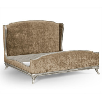 Louis XV Silver-Leaf US Queen Bed