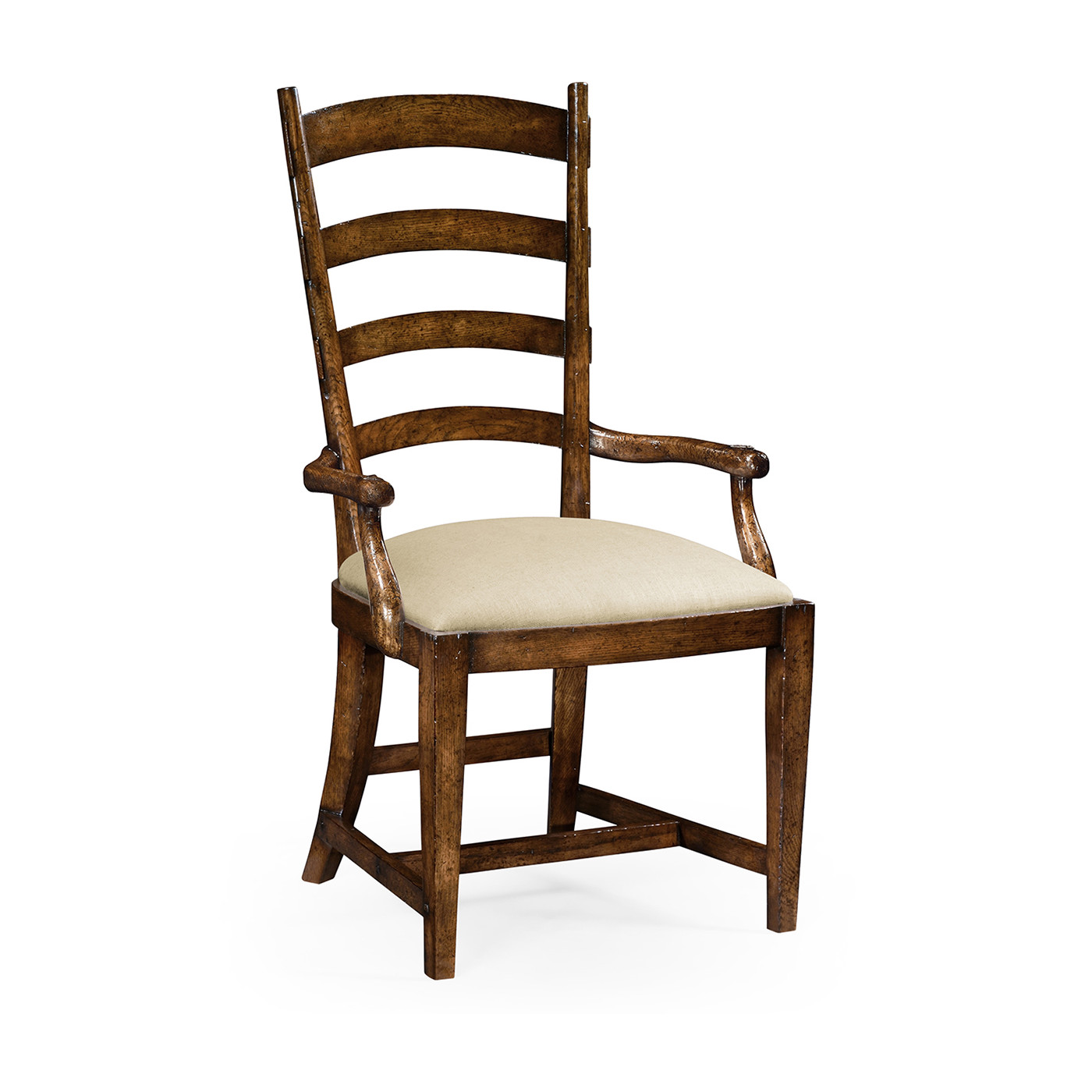 Traditional Dark Oak Ladderback Arm Chair