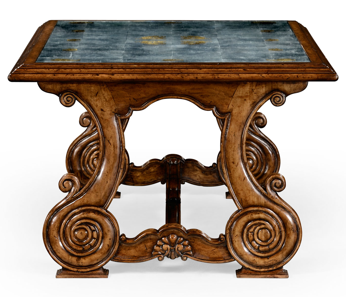 Paisley églomisé French provincial style coffee table