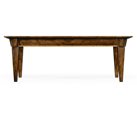 Craftsman's mahogany coffee table with herringbone inlay detail