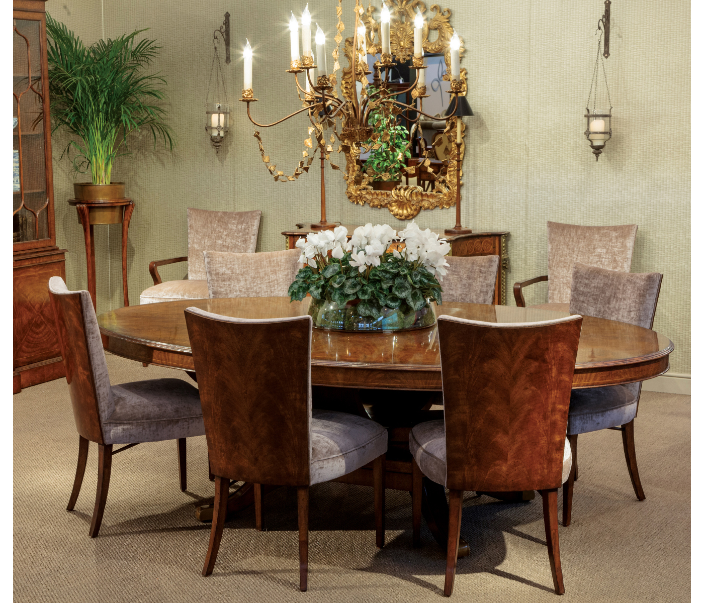 Biedermeier Style Walnut Dining Arm Chair