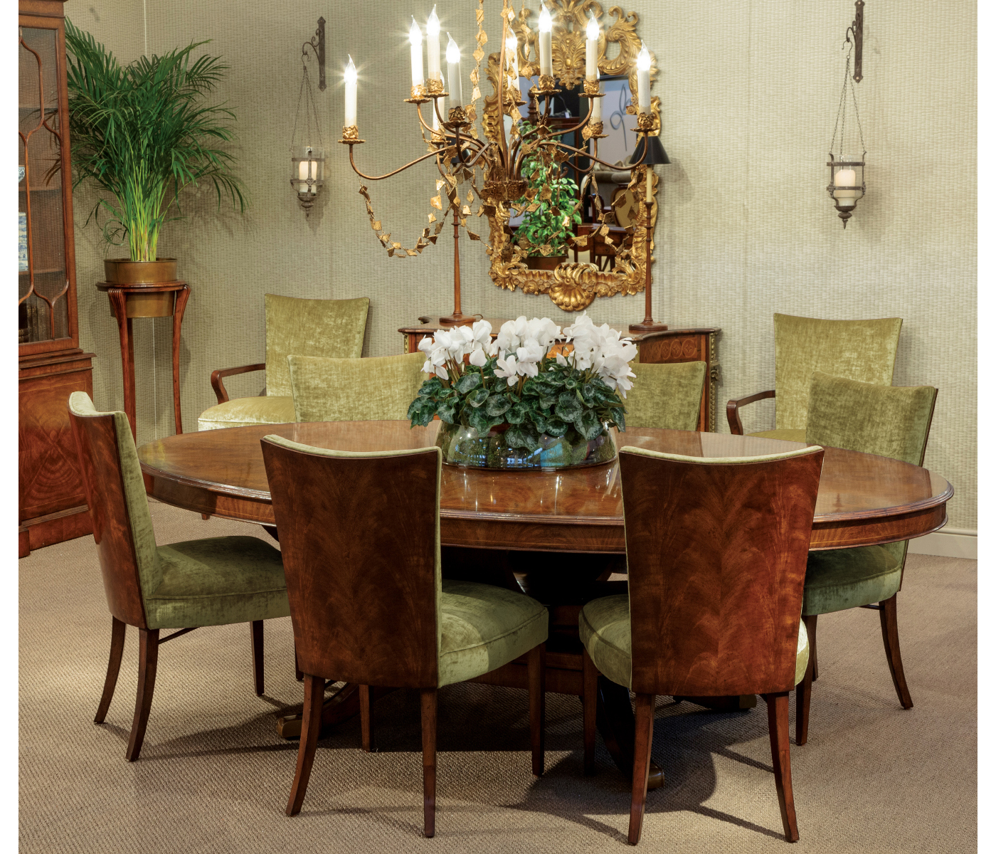 Biedermeier Style Walnut Dining Arm Chair