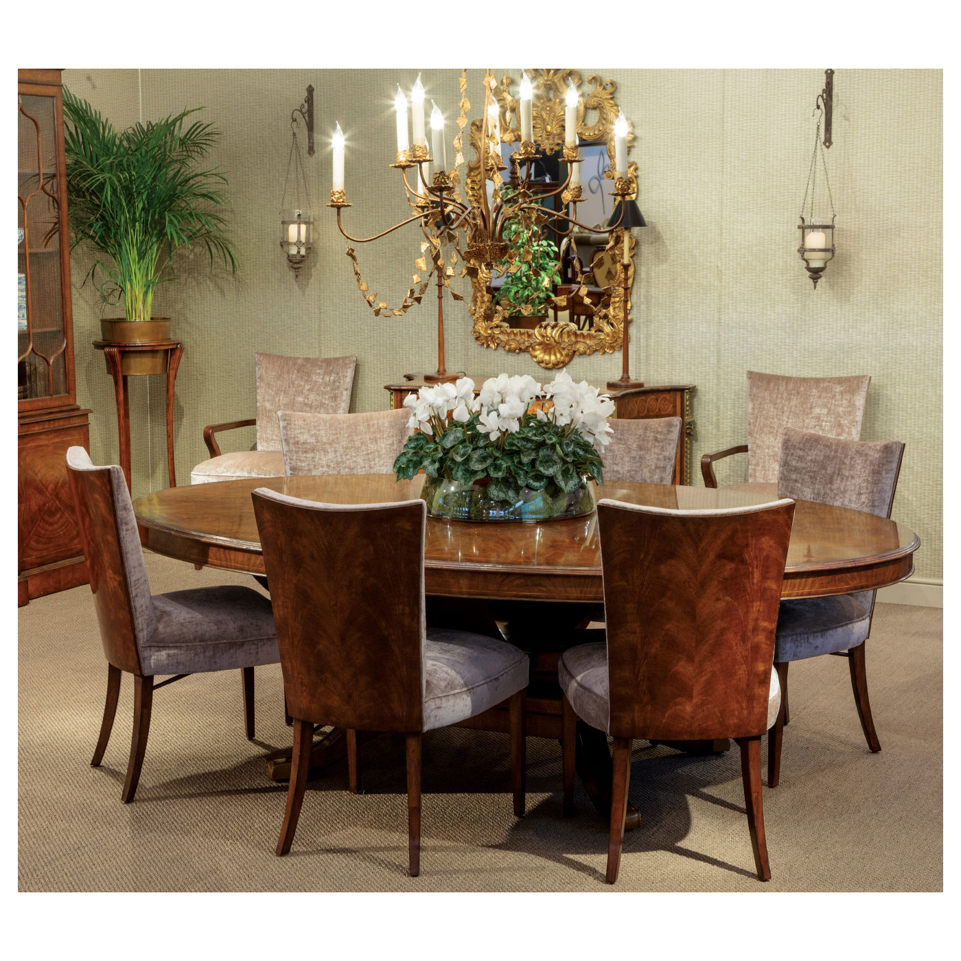 Biedermeier Style Mahogany Dining Arm Chair