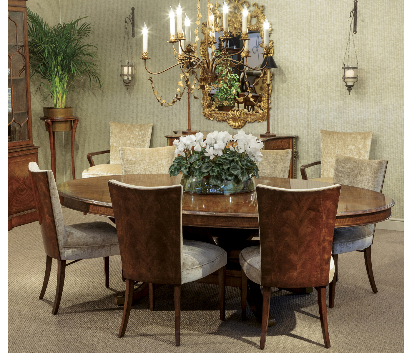 Biedermeier Style Walnut Dining Side Chair