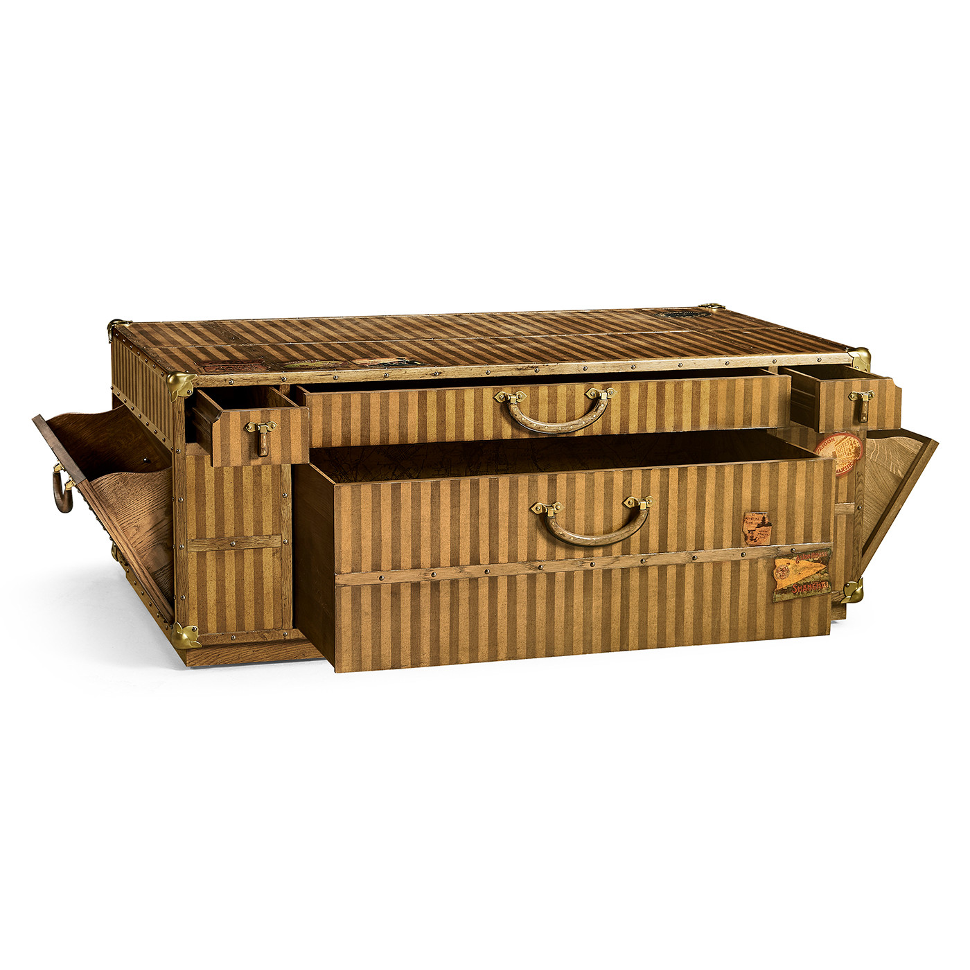 Travel Trunk Style Coffee Table with Storage