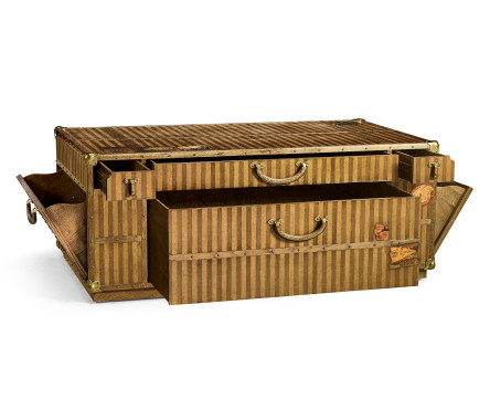 Travel Trunk Style Coffee Table with Storage