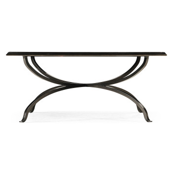 Églomisé and Bronze Square Coffee Table