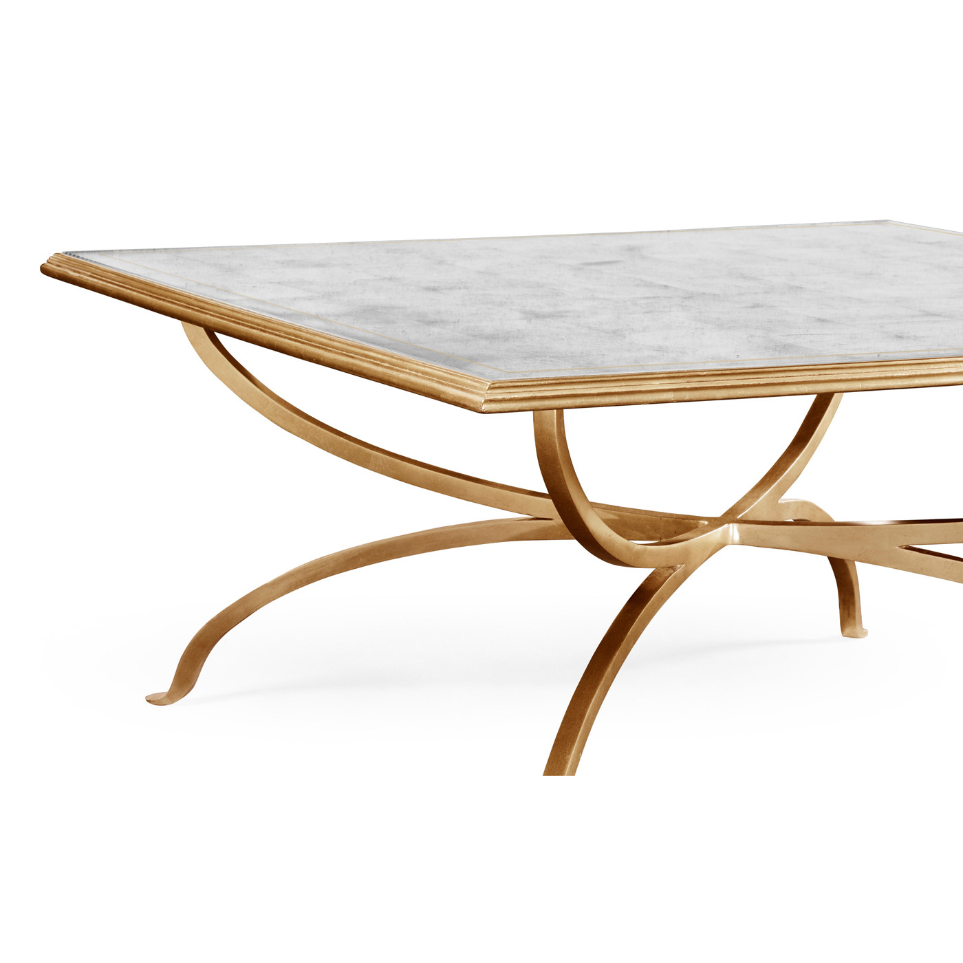 Églomisé and Gilded Square Coffee Table 