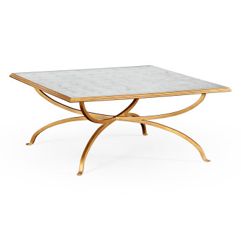 Églomisé and Gilded Square Coffee Table 