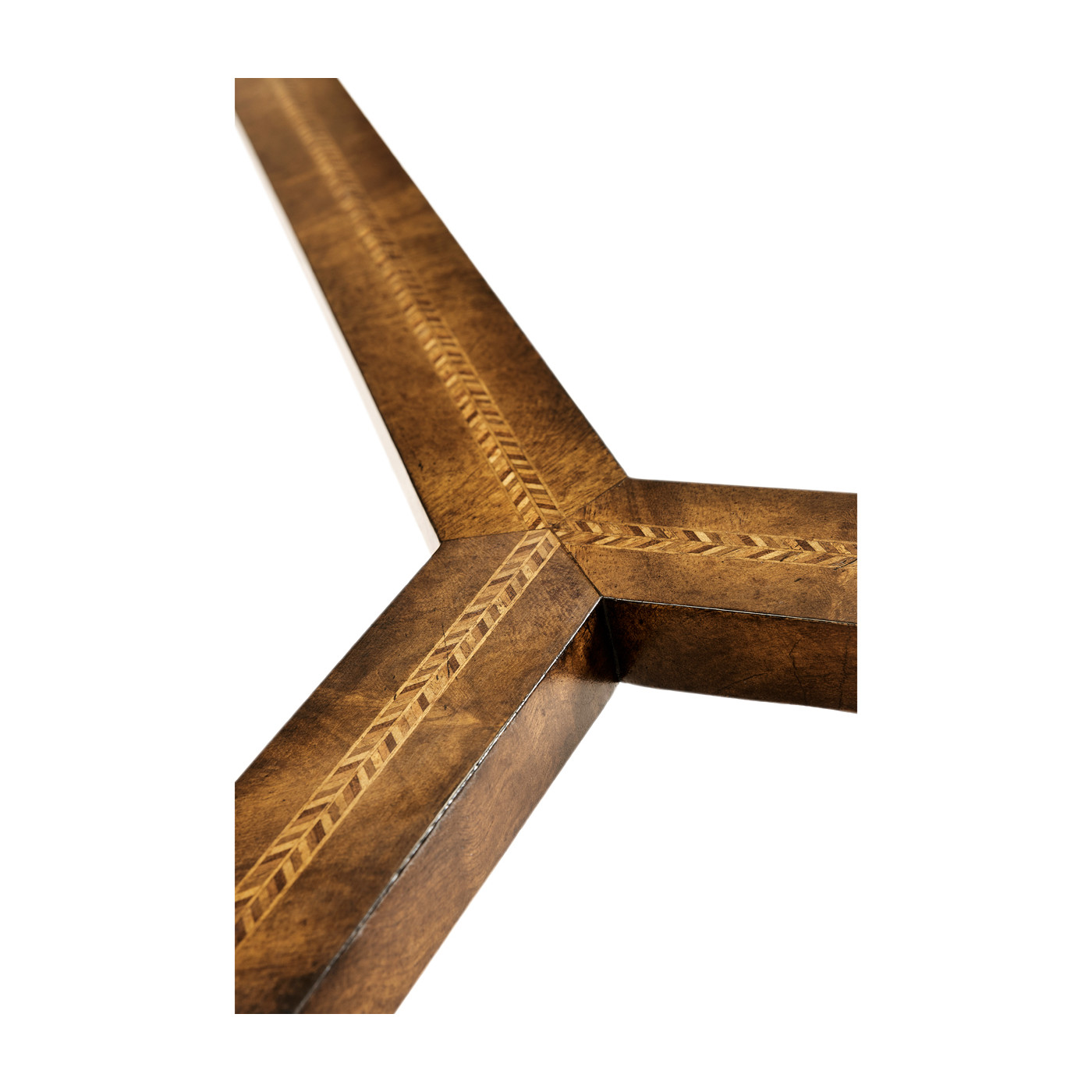 Empire style walnut two drawer console