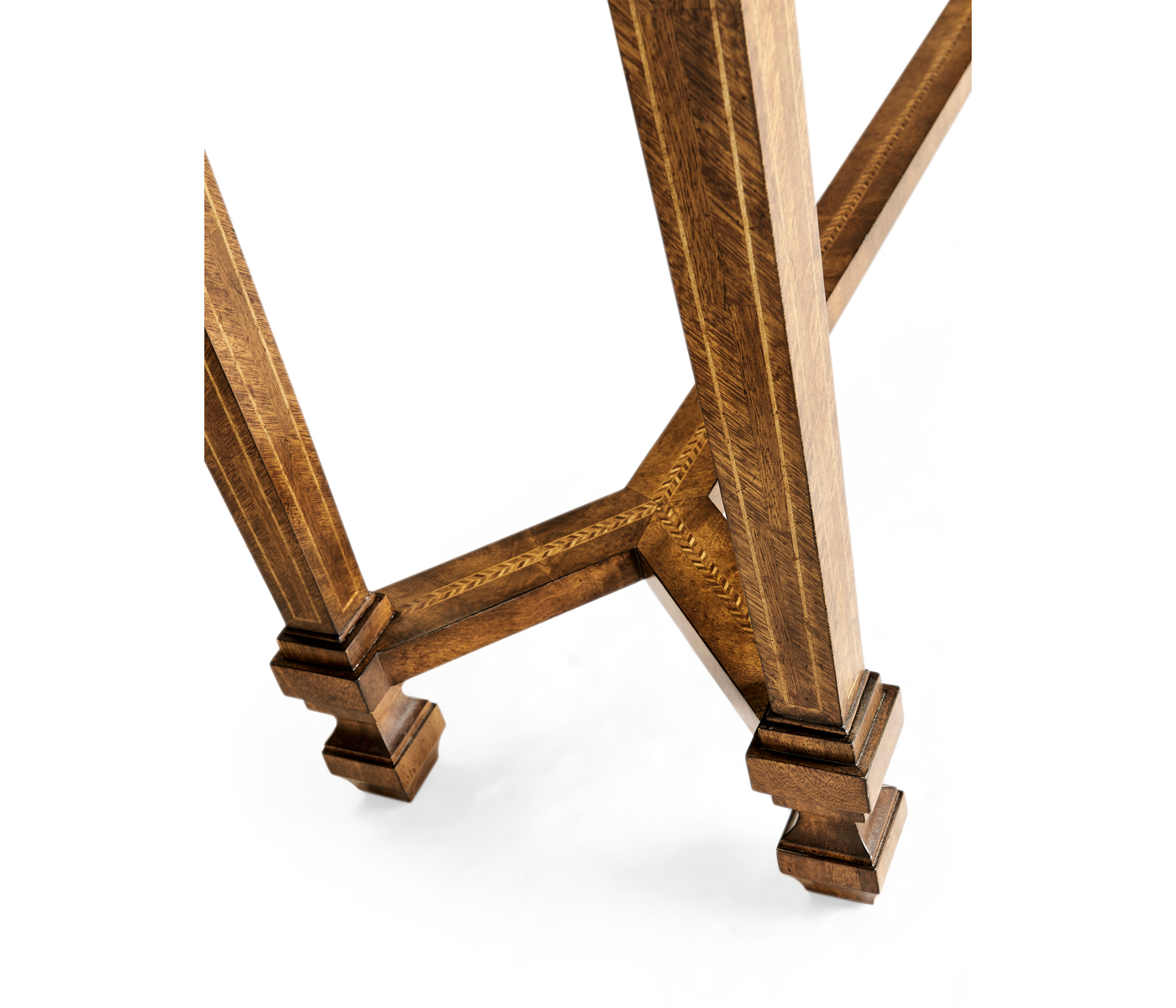 Empire style walnut two drawer console