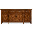 Heavily distressed parquet sideboard with strap handles