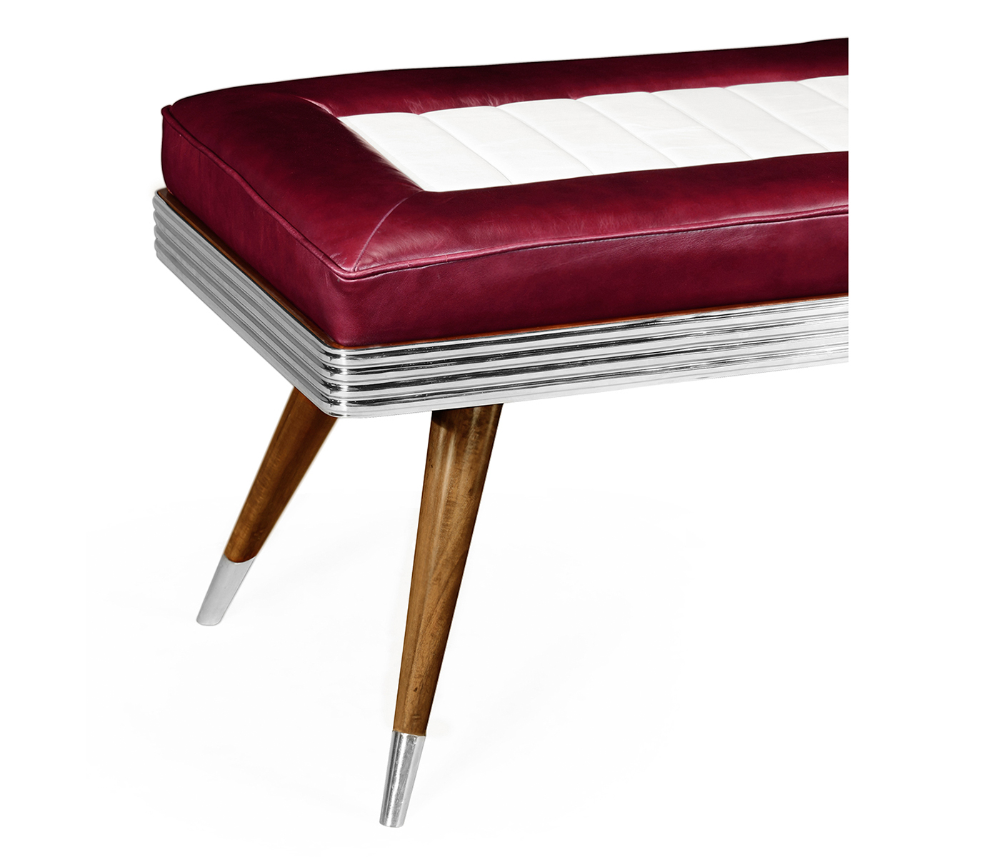 50's Americana Leather Bench