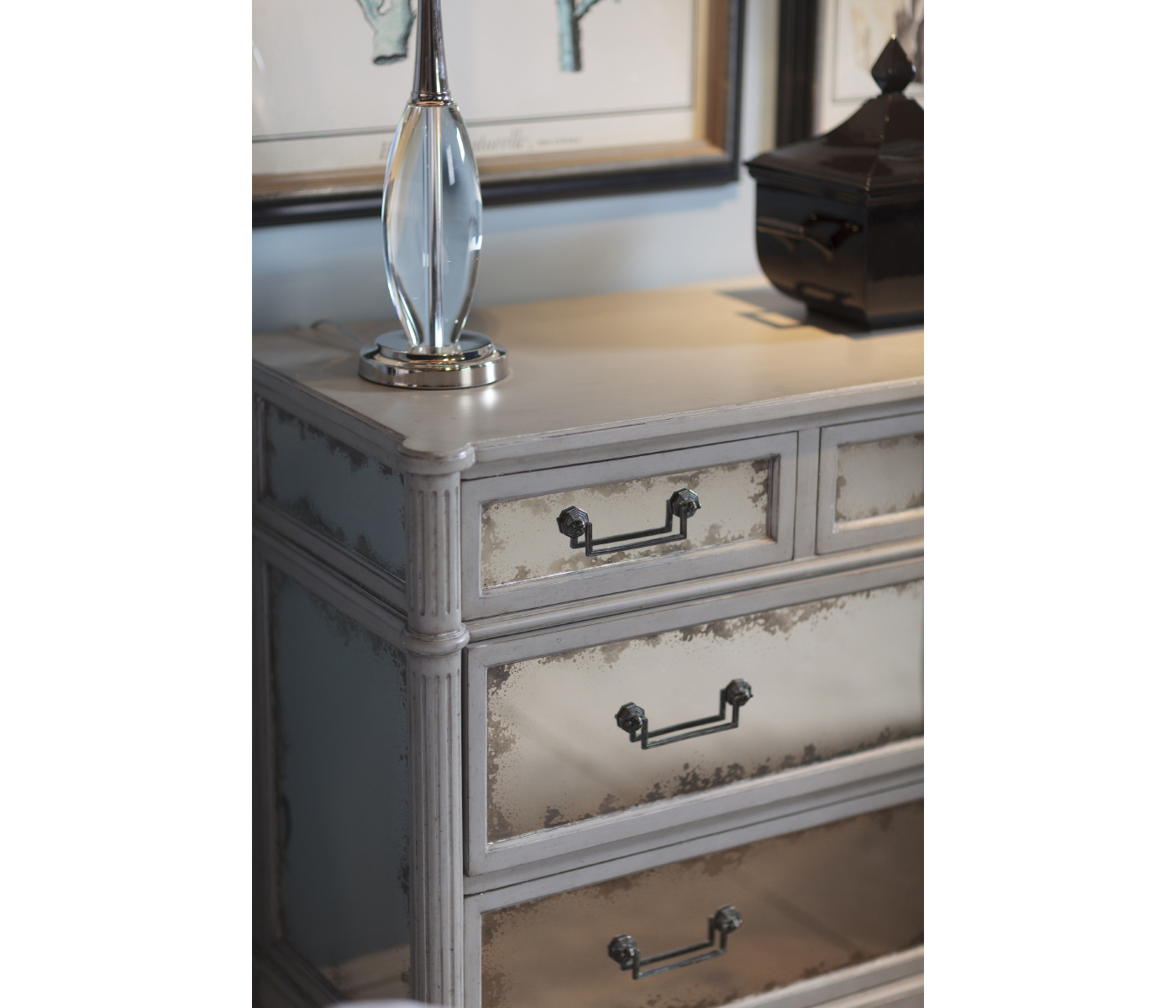 Grey Painted And Antiqued Chest of Drawers