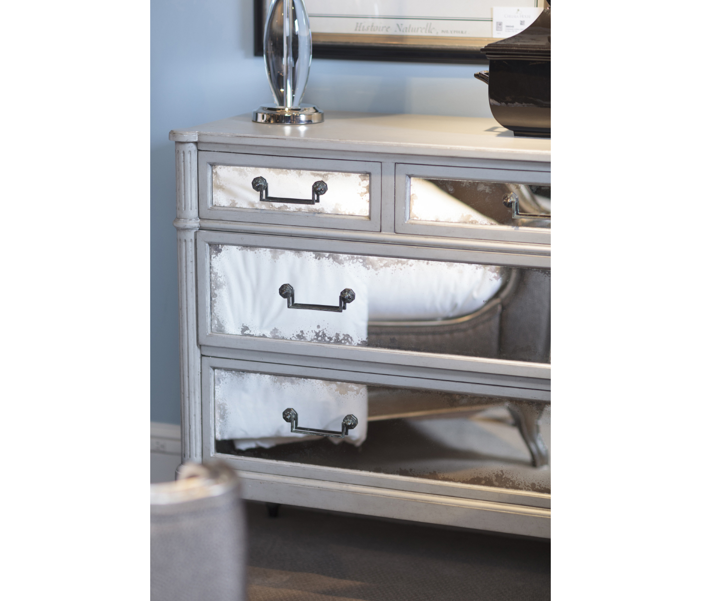 Grey Painted And Antiqued Chest of Drawers